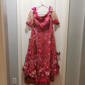 JJs House Elegant Pink Floral Dress